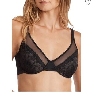 Bali Minimizer Bra w/ Beautiful Black Lace-NWT